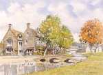 Bourton on the Water - a watercolour by John Davis
