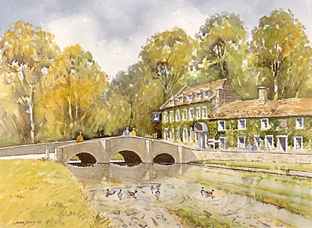 Local hotel - a watercolour by John Davis (c)