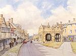 The Chipping Campden Market Hall - a watercolour by John Davis